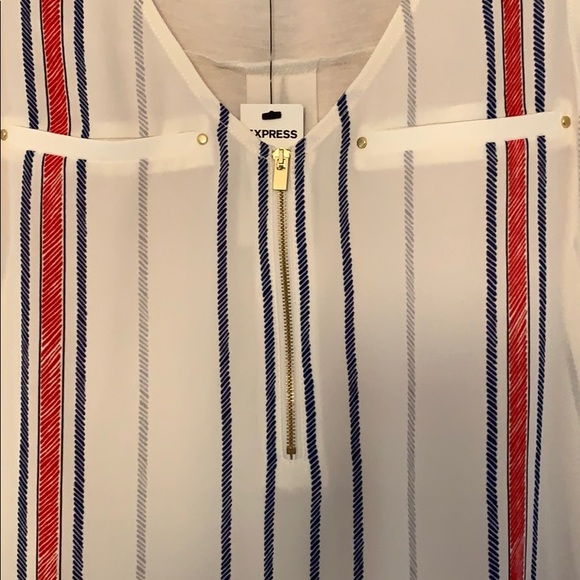 NWT Express Sleeveless Blouse with Gold a Zipper - Picture 6 of 8